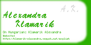 alexandra klamarik business card